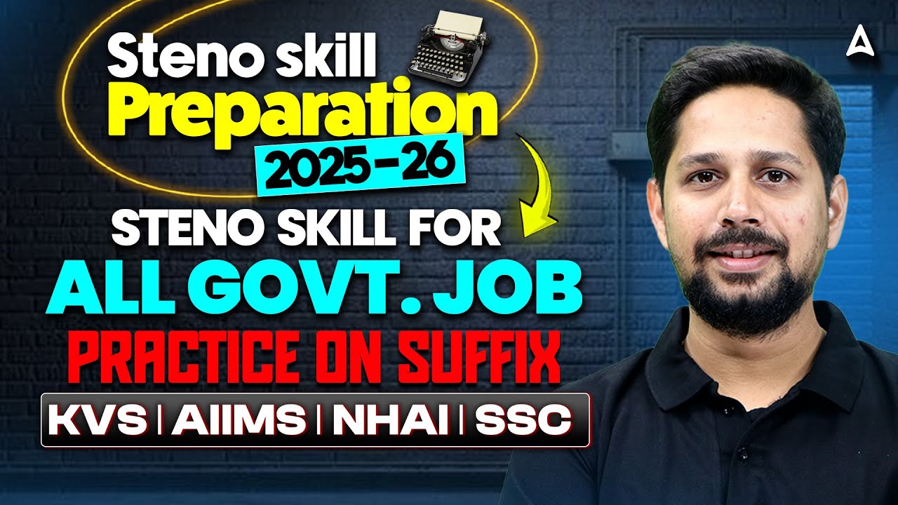Steno Skill Test 2025-26 | Practice on Suffix | Steno for SSC, KVS, AIIMS & NHAI | By Rudra Sir