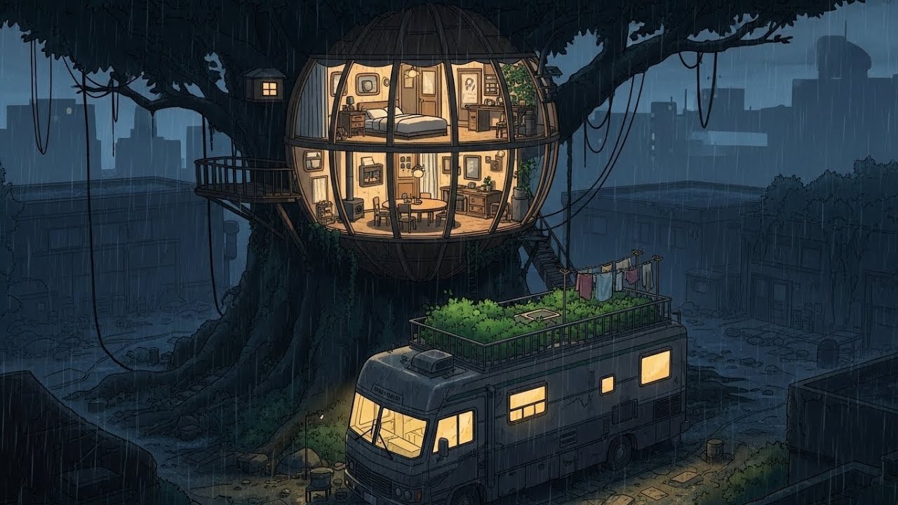 🌿 After the End of the World | A Ghibli-Inspired Life in a Car and a Treehouse 🚐🌲