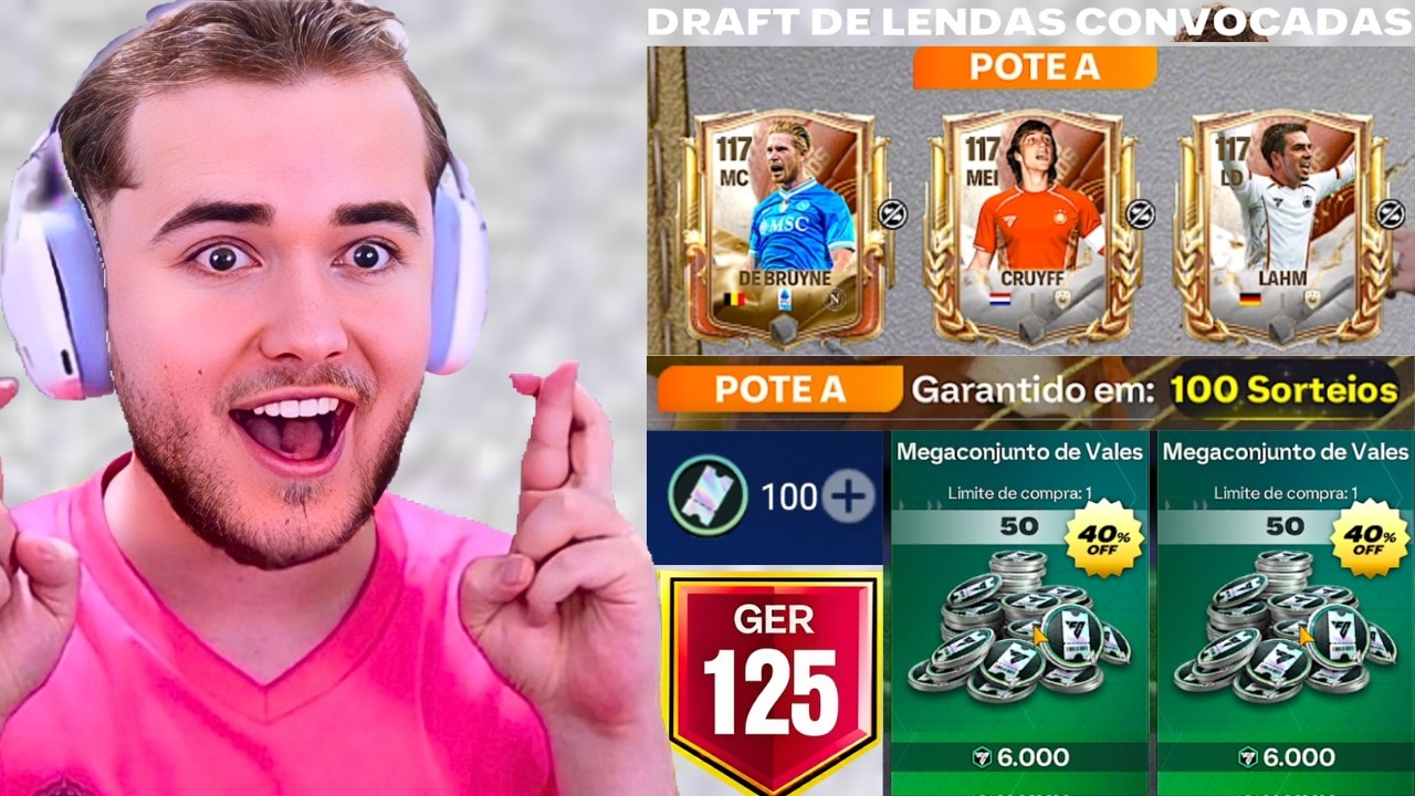 GASTEI 100 DRAFTS nas NOVAS LENDAS do FC Mobile
