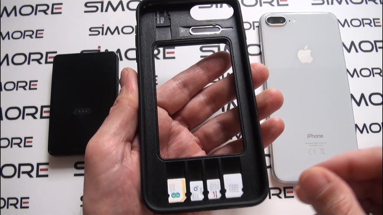 iPhone 8 Plus Dual-SIM or Triple-SIM active adapter converter Bluetooth and Wifi - SIMore E-Clips