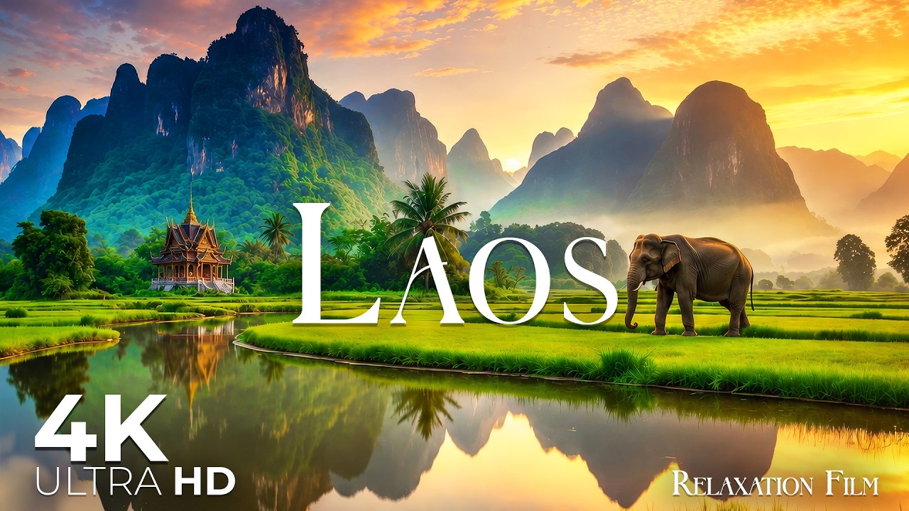 Laos 4K &bull; Hidden Nature Gems in Relaxation Film with Deep Calming Music | 4K Ultra HD
