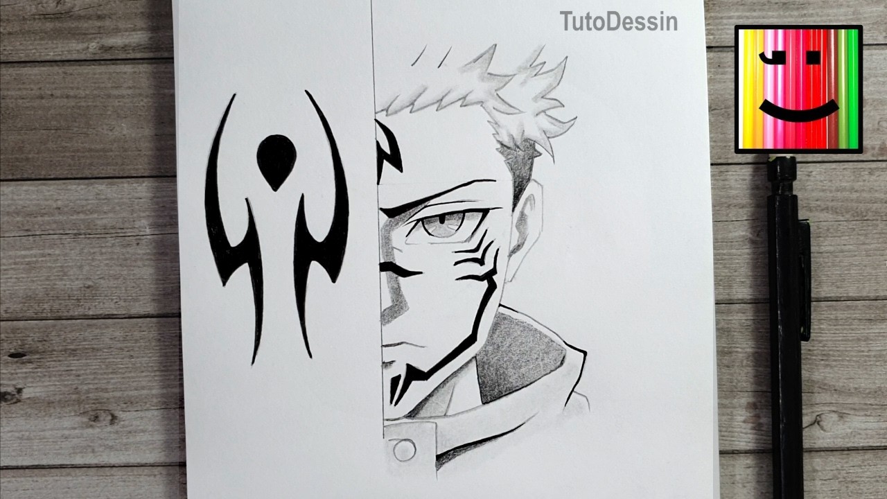 Tutoriel dessin | Ryomen Sukuna simple - Jujutsu Kaisen