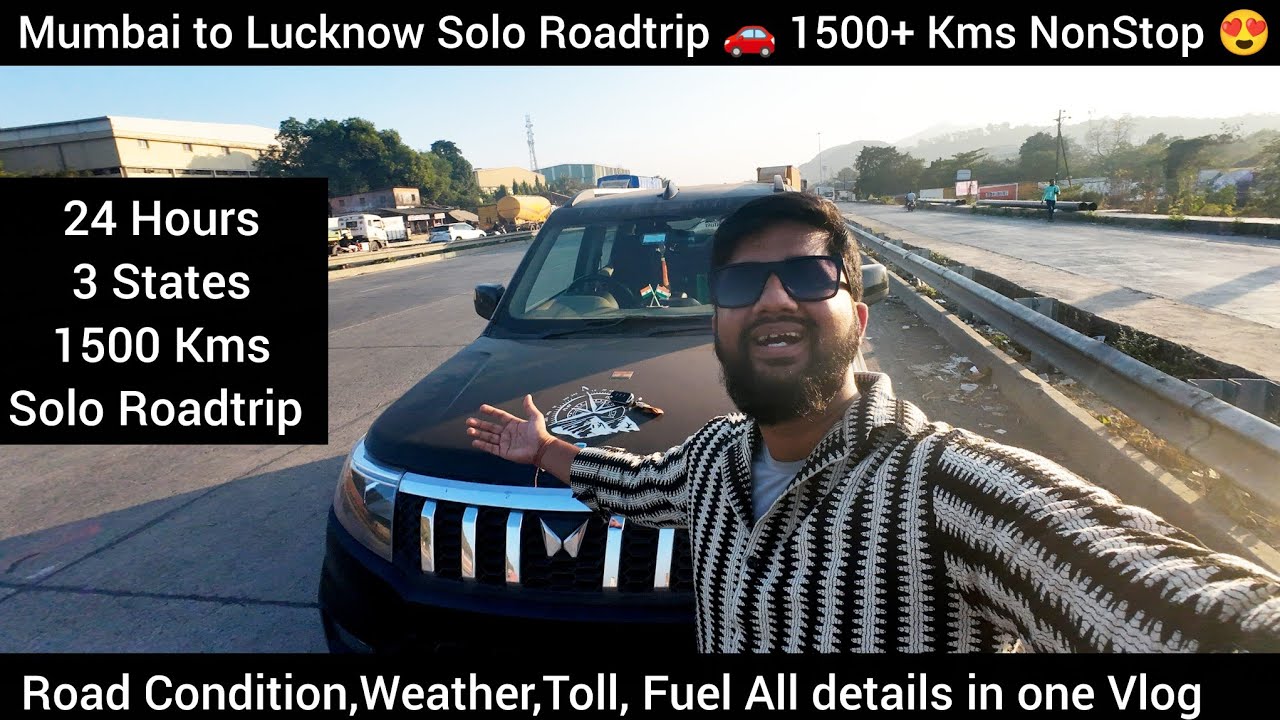 Mumbai to Lucknow Solo Car Trip 🚗 | 1500+ KM Non-Stop Roadtrip #travelvlog #cartrip #roadtrip