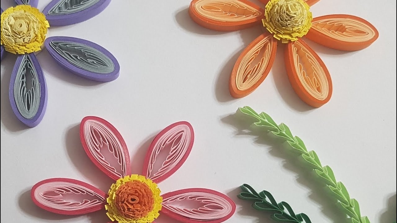 quilling flowers using a hair comb,  basic quilling tutorials