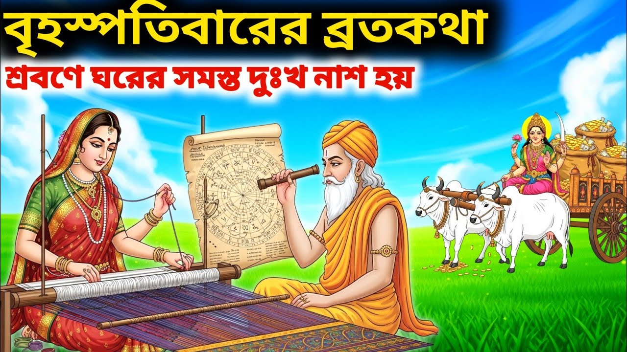 বৃহস্পতিবারের ব্রত কথা | Brihaspativar Vrat Katha | Brihaspati Dev Vrat Story Bangla| Bhakti story