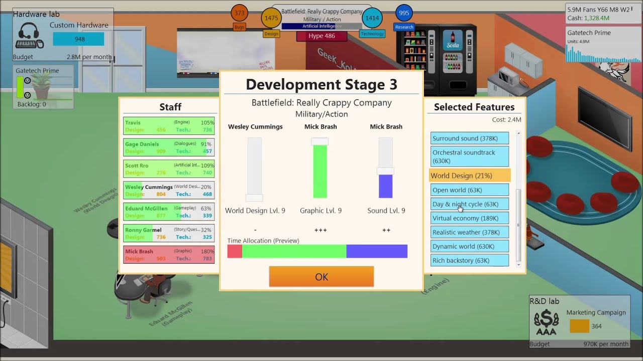 Game Dev Tycoon 11 out of 10 Score 11/10 Perfect