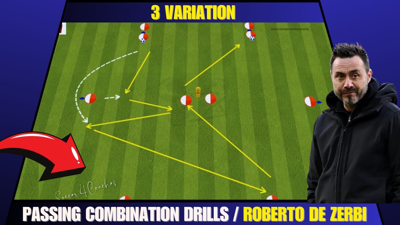 Passing Combination Drills / Roberto De Zerbi / 3 Variation