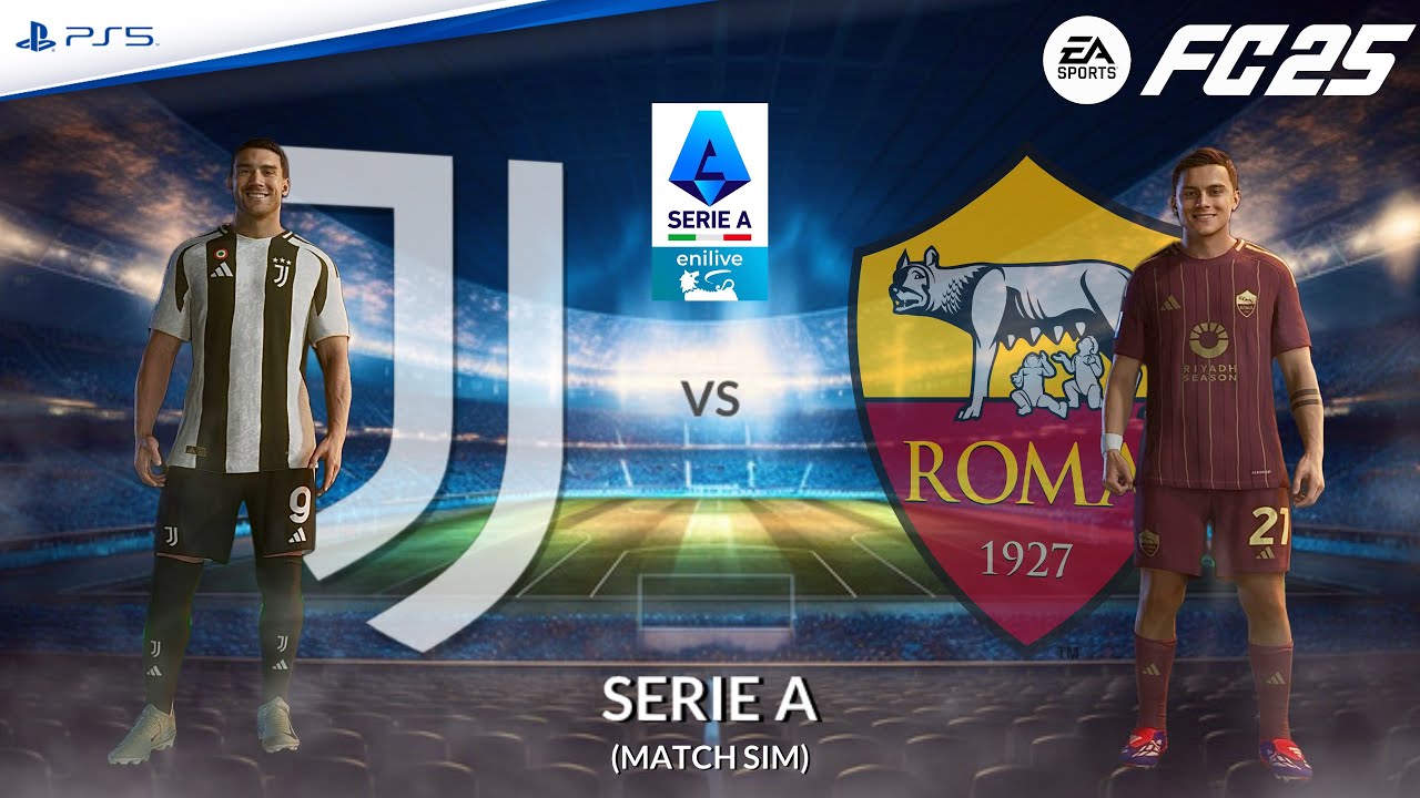 Juventus - Roma ⚽️ Serie A 2024/25 Match Sim ft. Vlahovic, Dybala | FC 25