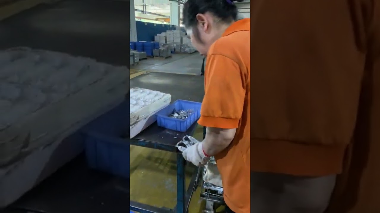 Die casting---degating process to remove the sprue system and gates