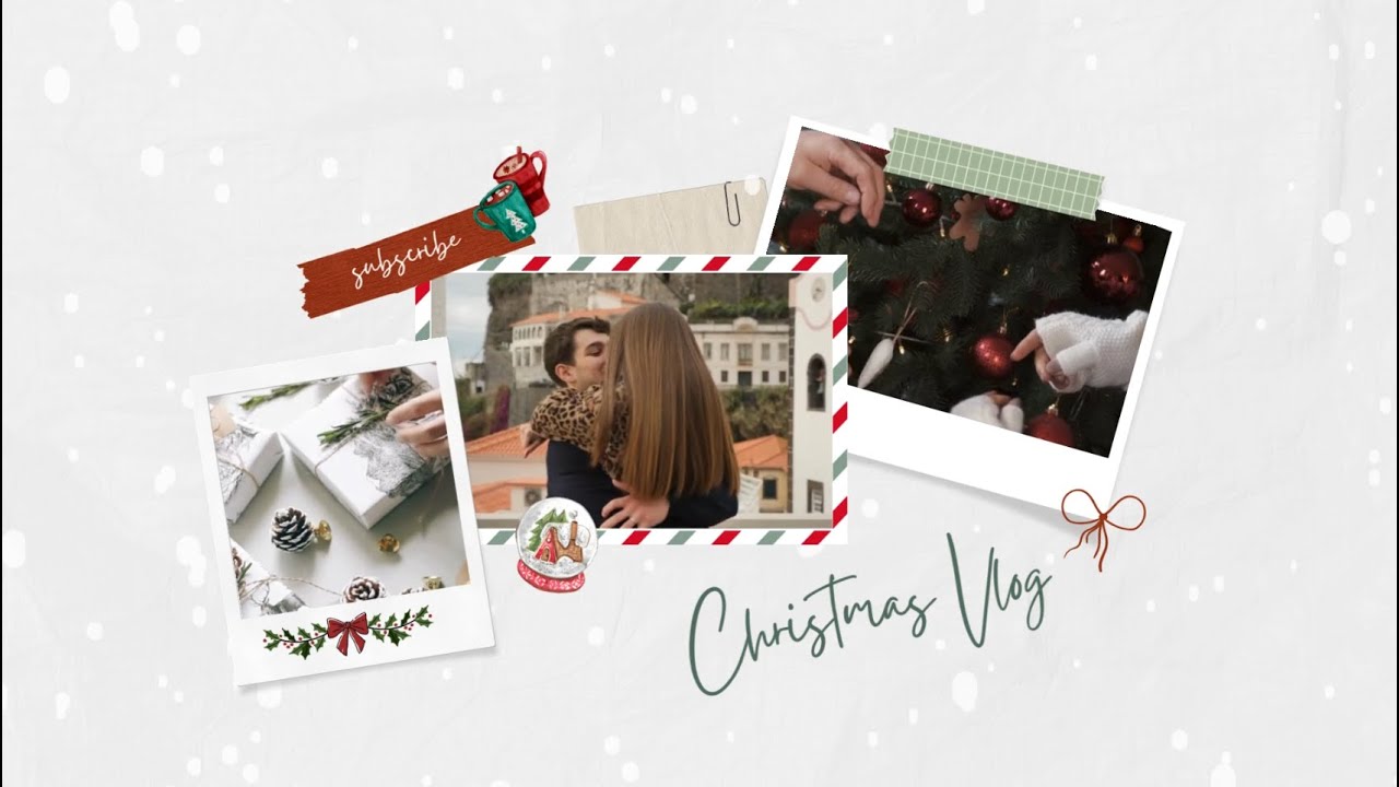 Vlogmas Christmas Youtube Intro Template, Cute Christmas Intro Template