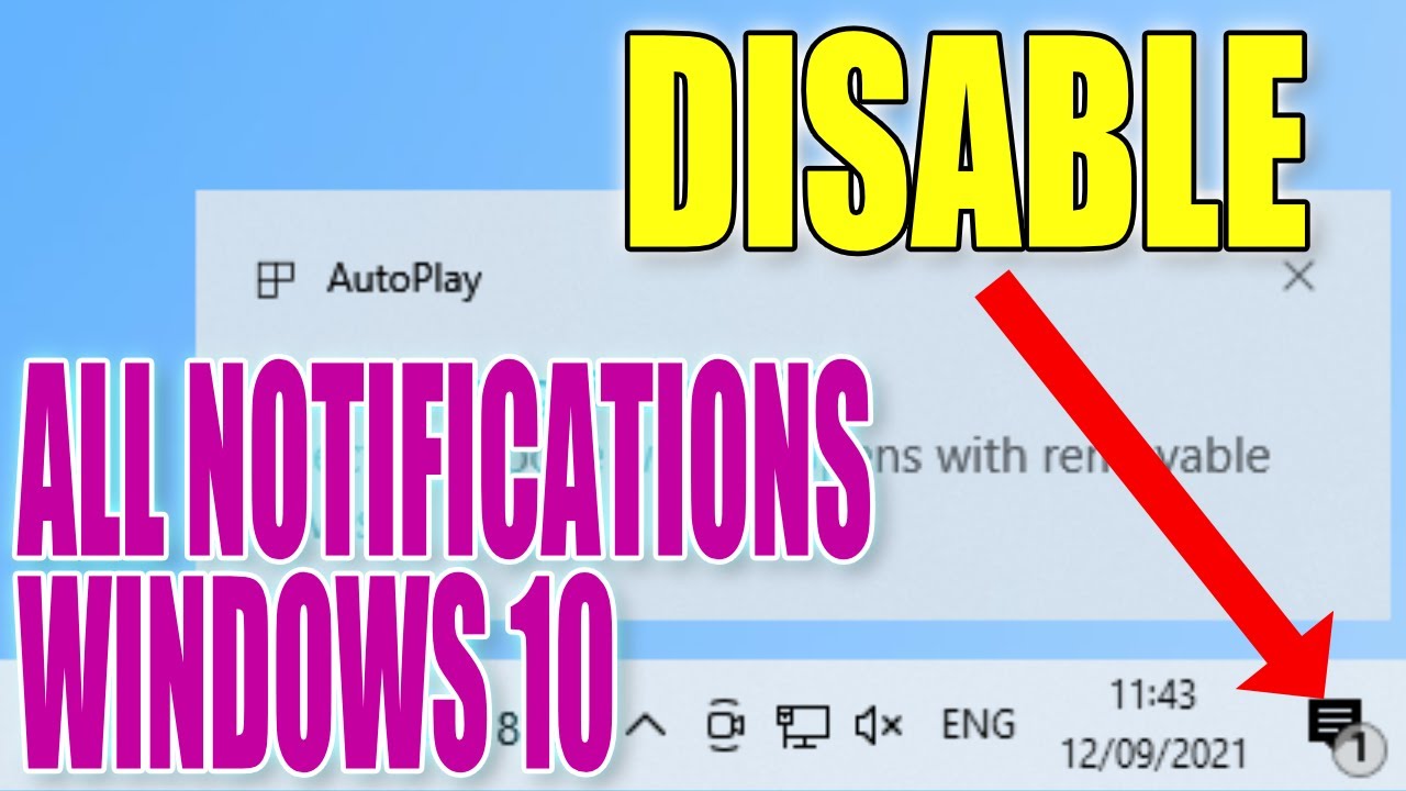 Turn Off All Notifications In Windows 10 Tutorial