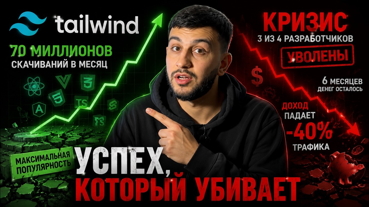 ИИ убивает WEB. Самый популярный CSS-фреймворк УМИРАЕТ.