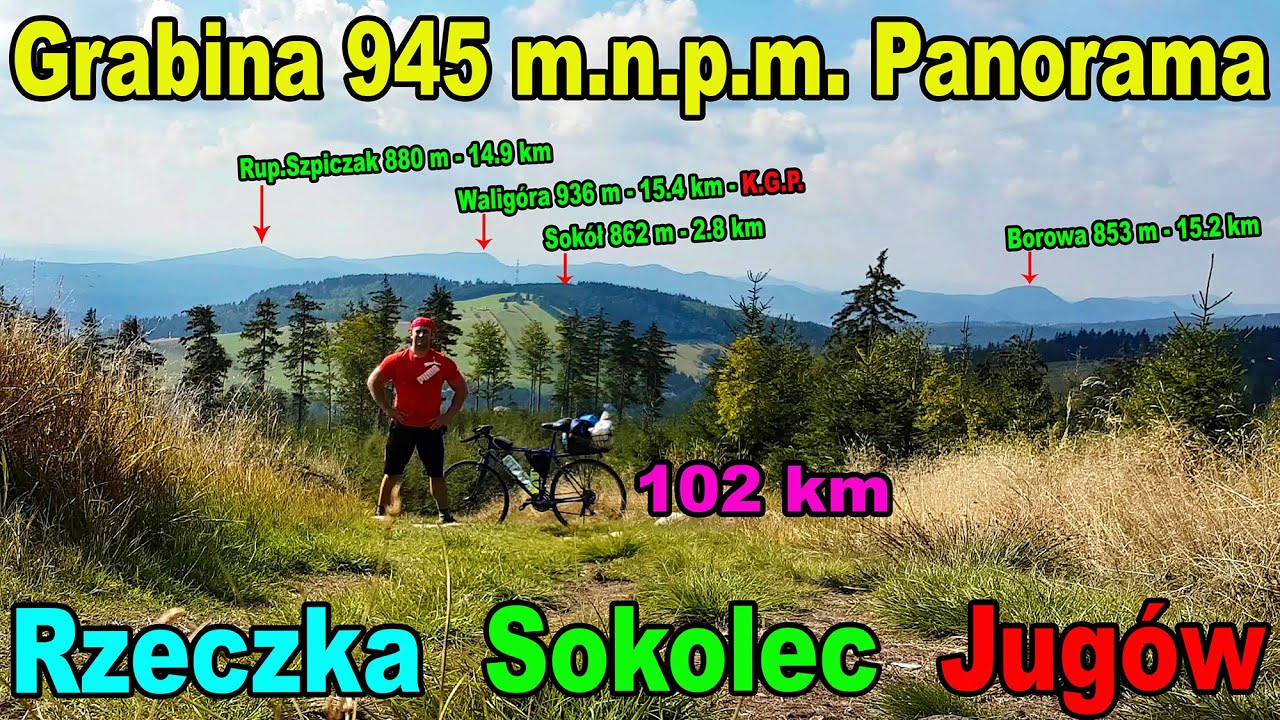 Rowerem w G&oacute;ry Sowie - Grabina 945 m.n.p.m.- Panorama