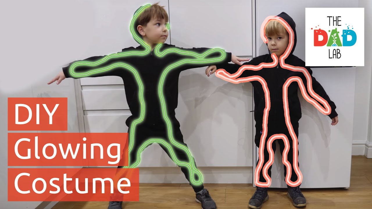 How To Make Neon Lighted Kids Costume for Halloween | DIY