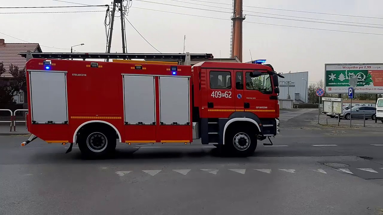 [ALARMOWO][TRĄBY] JRG Chodzież oraz OSP Margonin alarmowo - 401-21 GBA2,5/16, 409-62 GCBA 6/40