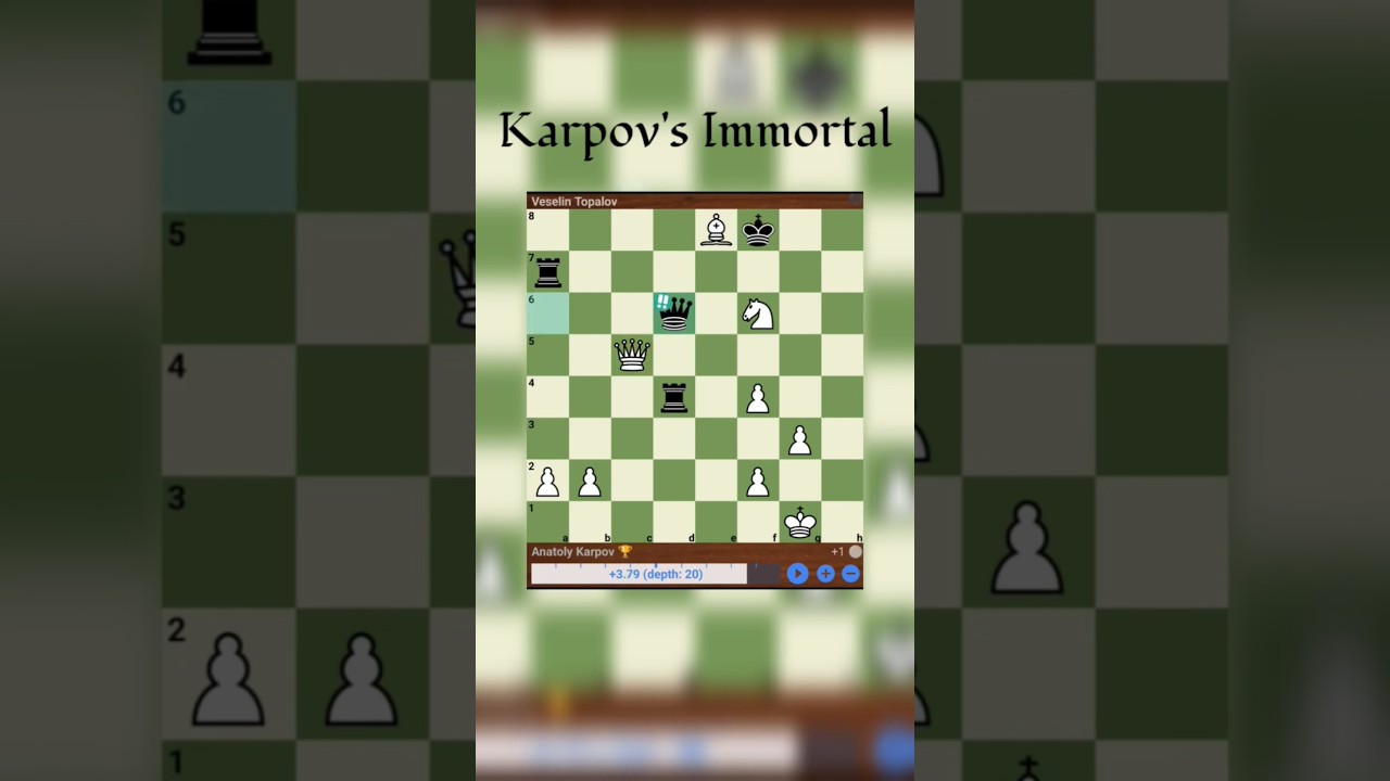 Karpov's Immortal game against Topalov #chess #chessgame  #chessplayer #chesstactics #chesscom #goat
