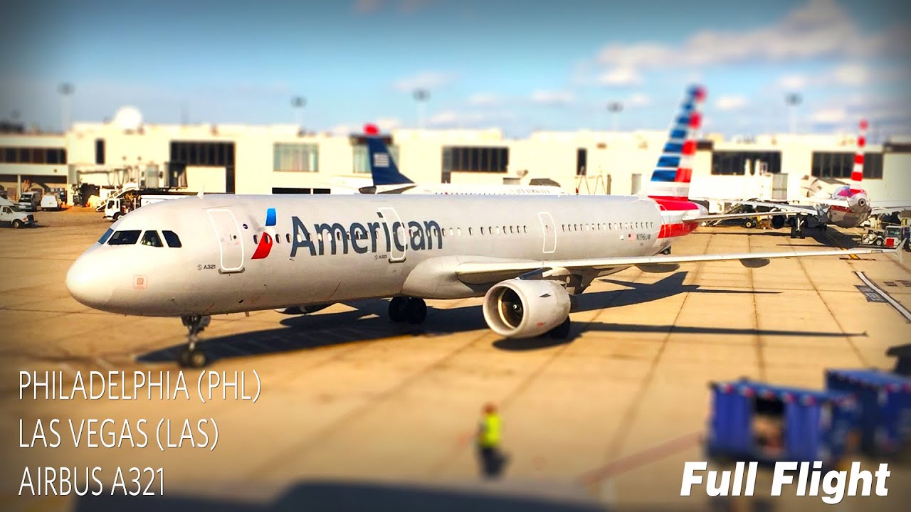 American Airlines Full Flight | Philadelphia to Las Vegas | Airbus A321 **with ATC**