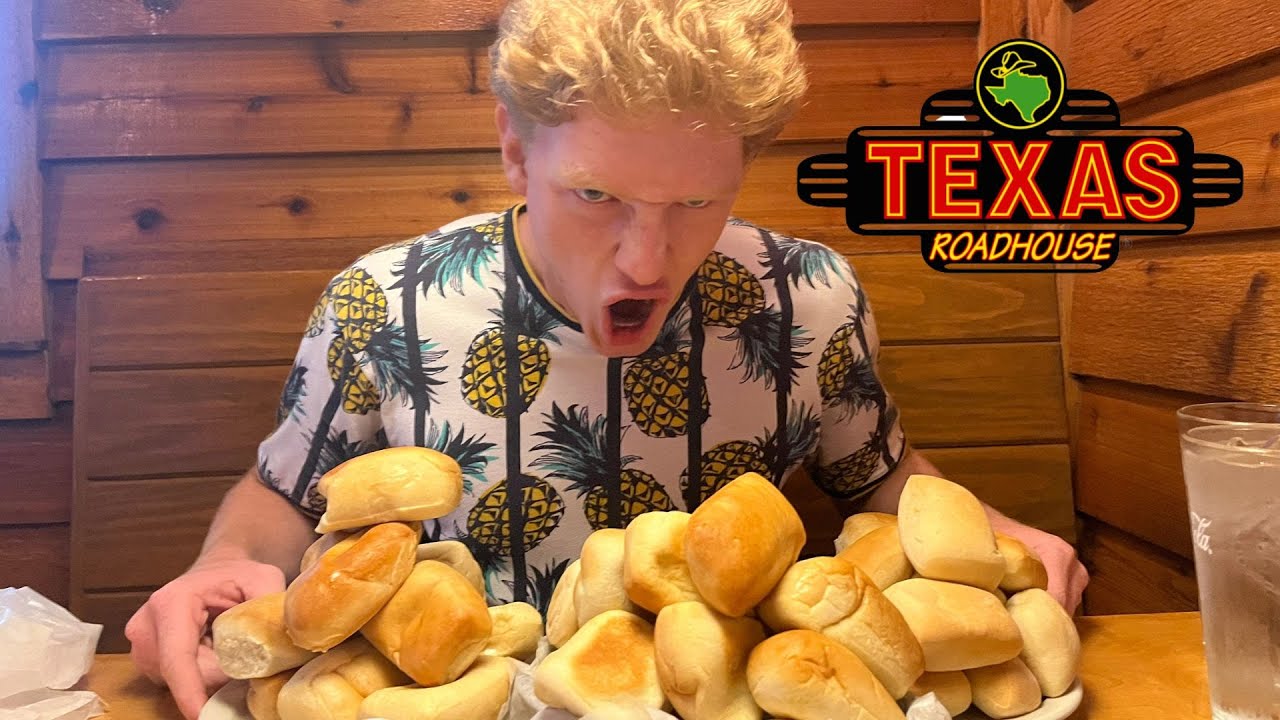 ONE MAN vs 36 ROLLS at TEXAS ROADHOUSE FOOD CHALLENGE