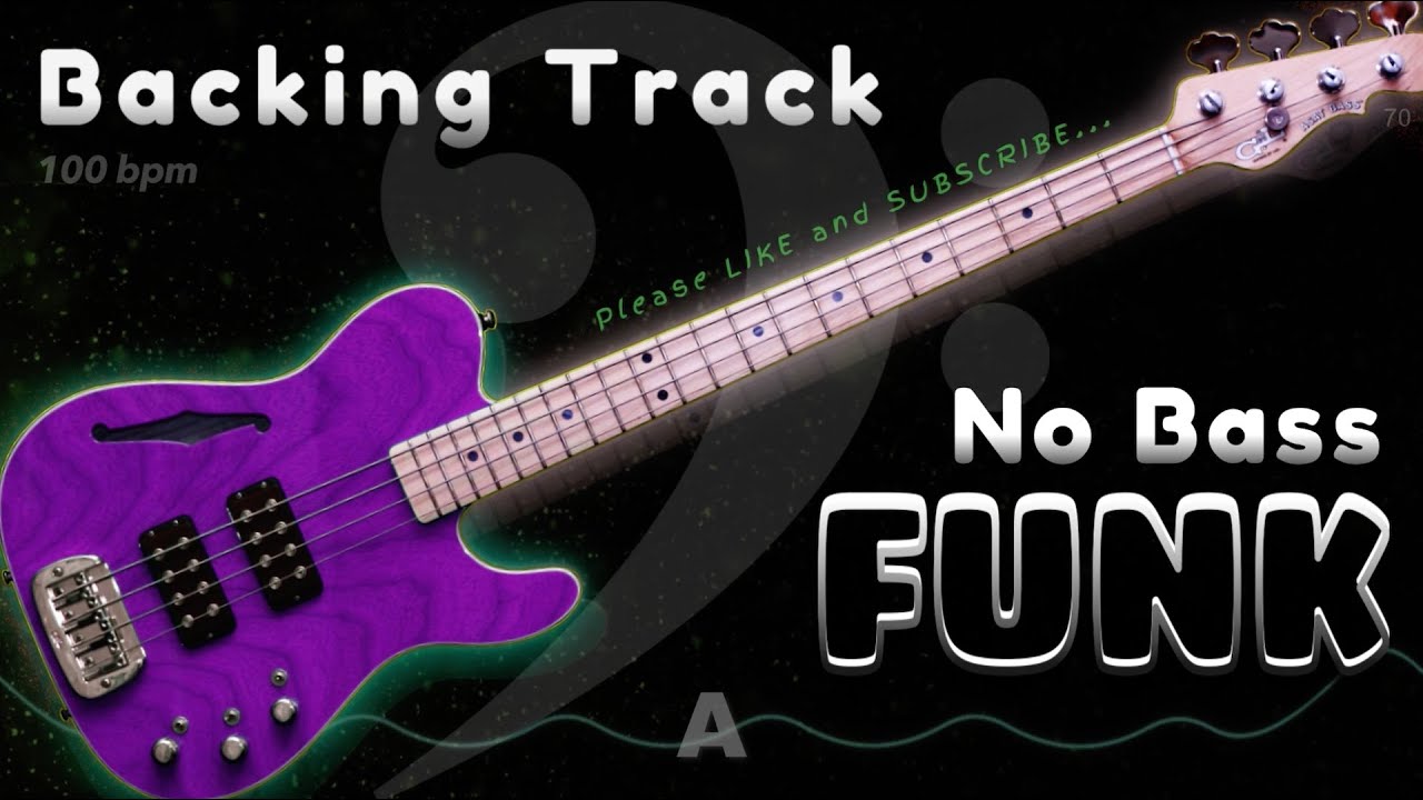 FUNK Backing Track - No Bass 🚫𝄢🎸 Backing track for bass. 100 BPM in A. #backingtrack