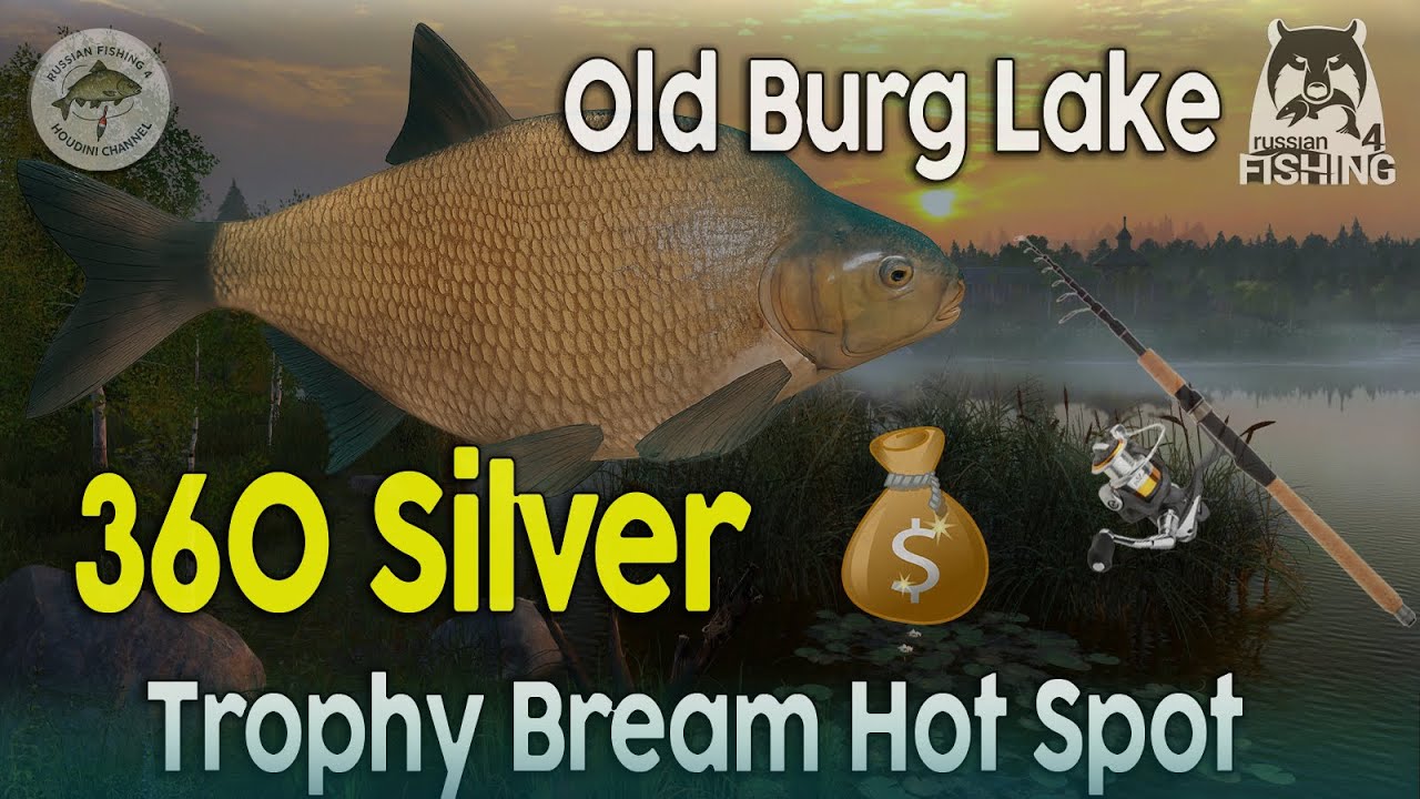 📌 Russian Fishing 4: EASY 360 Silver in 35min! Trophy Bream Feeder Spot (Old Burg Lake Guide)