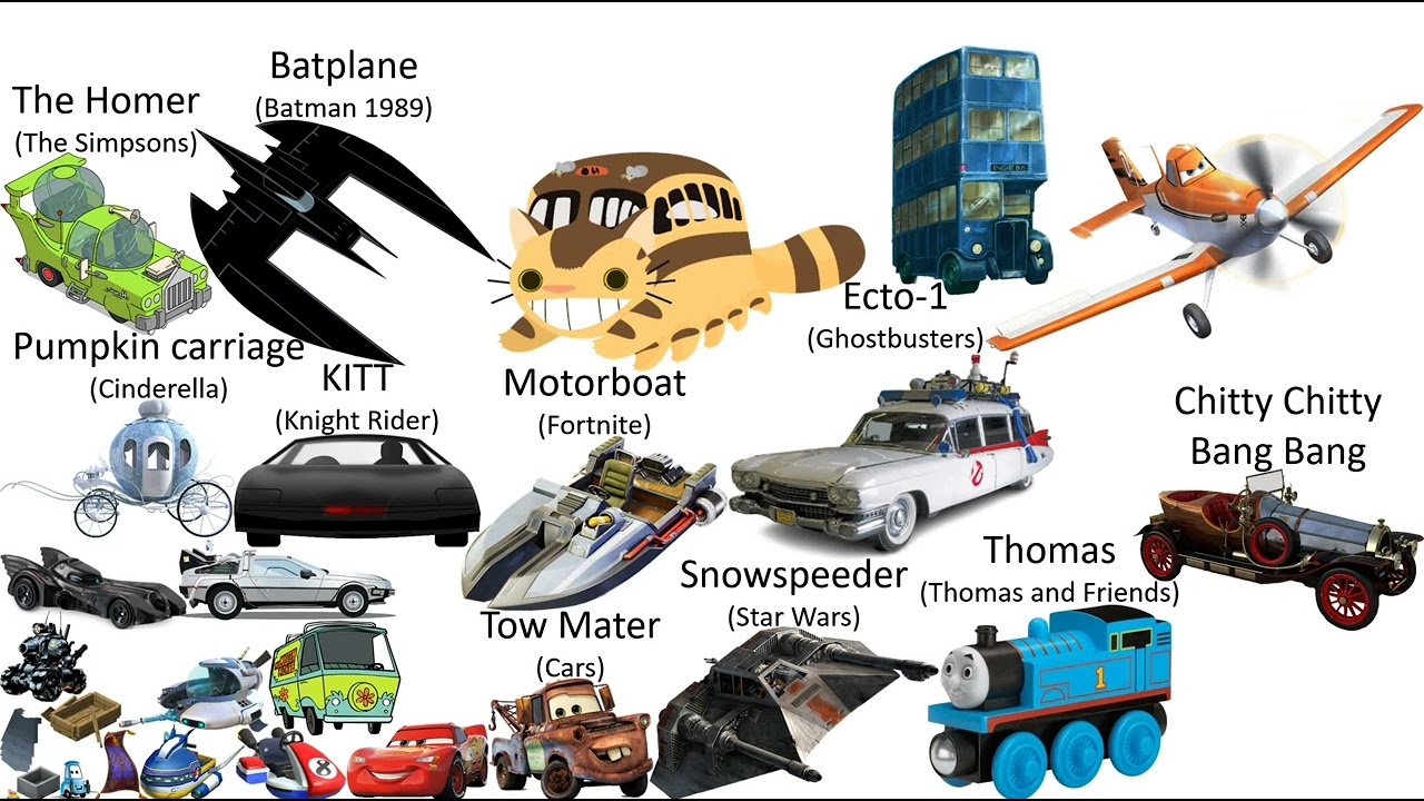 Fictional Vehicles Size Comparison