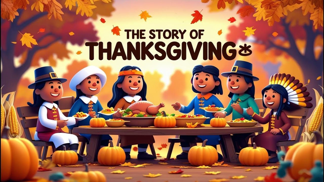 “Thanksgiving story Song for Kids 🦃🍂 | Be Thankful Song”