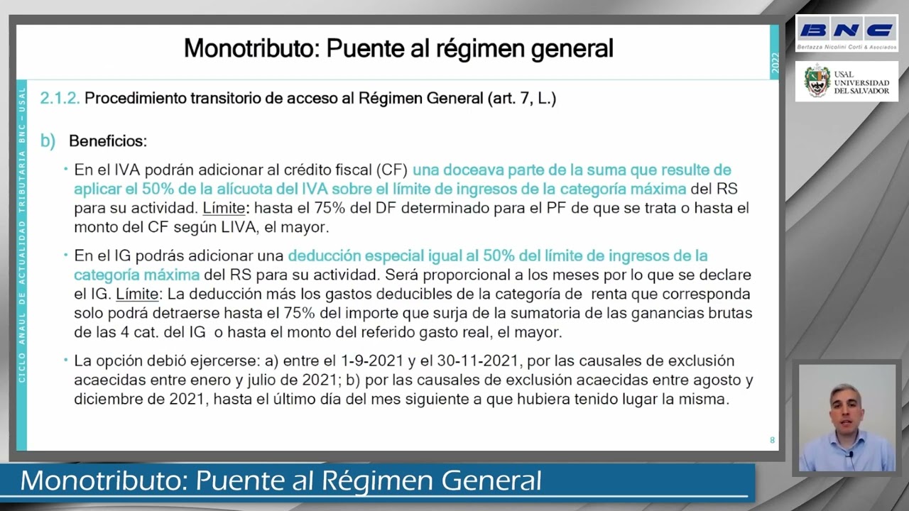 Monotributo, Puente al Régimen General - DIEGO MASTRAGOSTINO - CAAT Octubre 2022