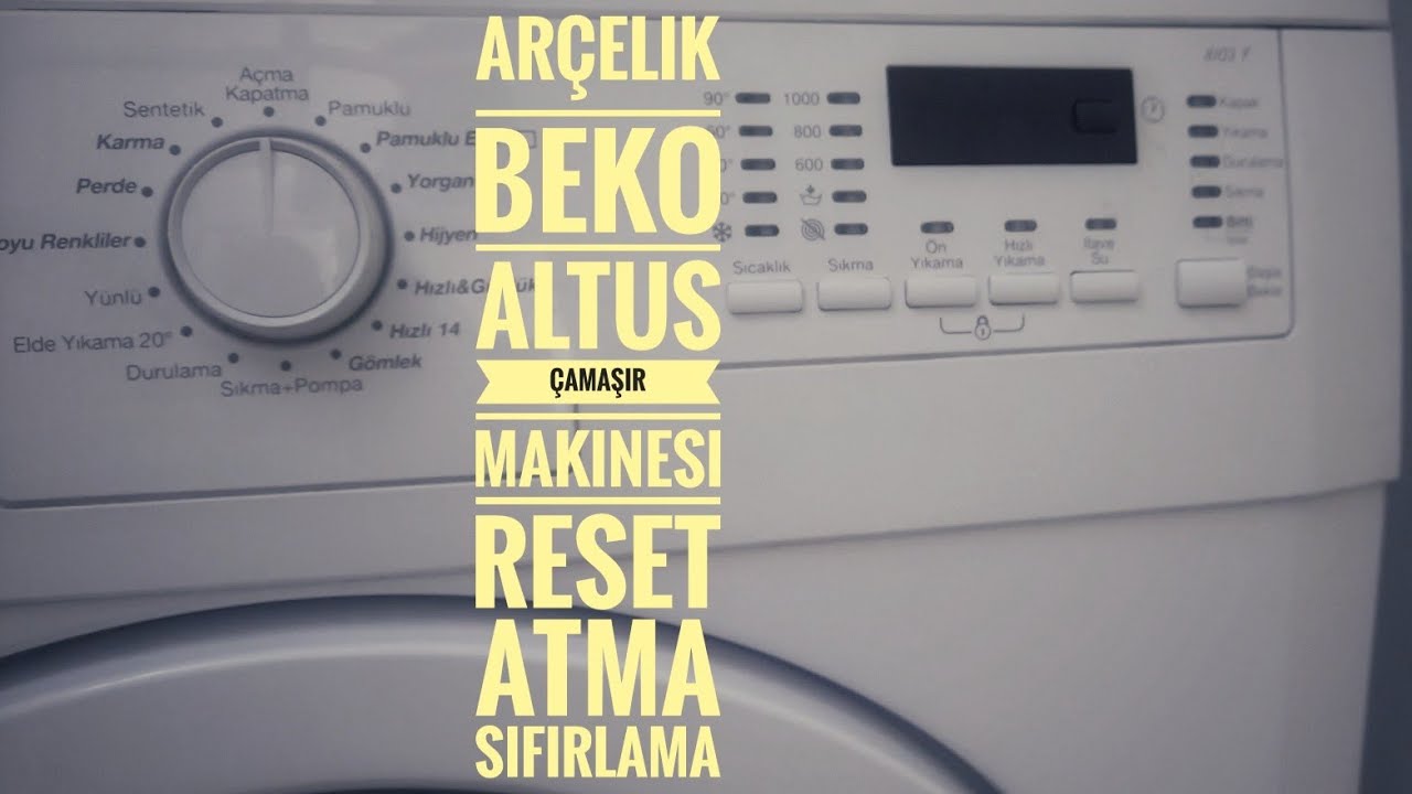Arçelik Beko Altus Çamaşır Makinesi Hata Kodu Silme Reset Atma Sıfırlama #Arçelik #Çamaşır #Reset