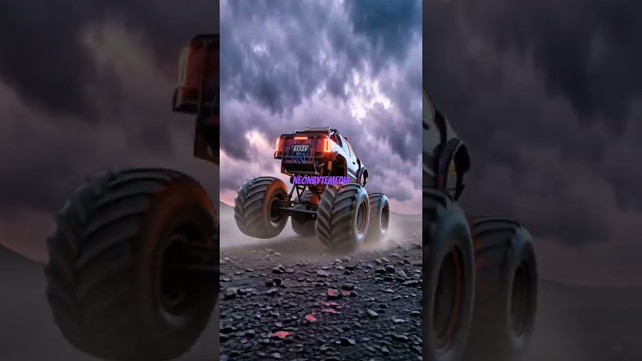 "The monster truck has officially joined the rally chaos! 🔥💥