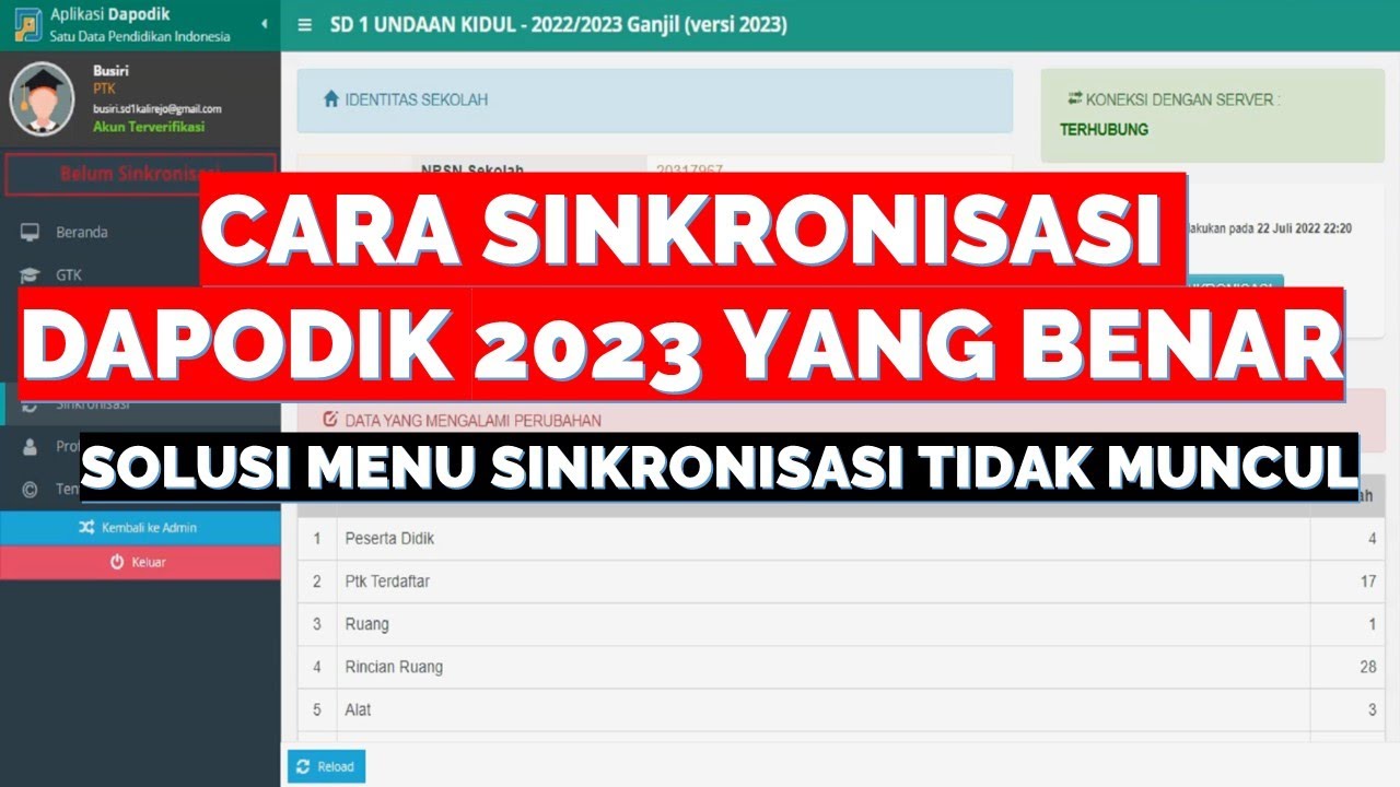 CARA SINKRONISASI DAPODIK 2023 YANG BENAR