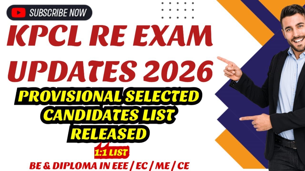 KPCL RE EXAM UPDATES 2026 | PROVISIONAL SELECTED CANDIDATES LIST RELEASED | AE / JE / CHEMIST etc..