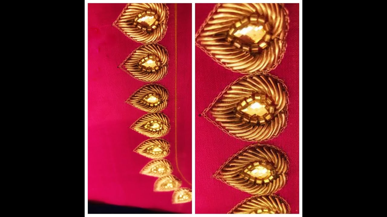 Zardosi Padded Load Stitch with normal Stitching Needle - Very Simple & Easy