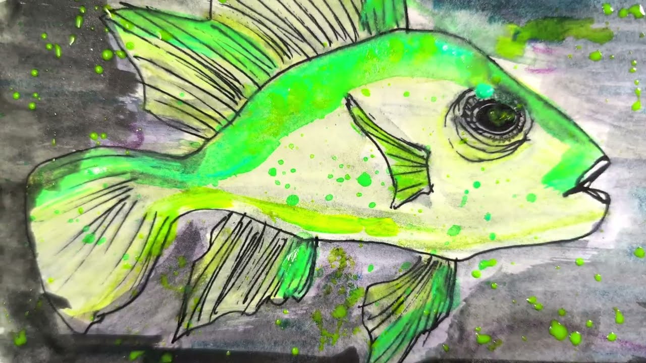 Final Fish - A Messy Page to Complete a Sketchbook