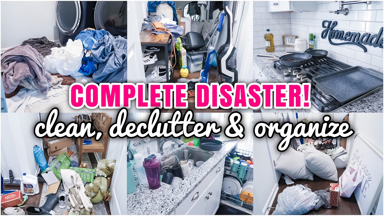 EXTREME CLEAN, DECLUTTER, AND ORGANIZE | MASSIVE CLEAN WITH ME | COMPLETE DISASTER | SPEED CLEANING