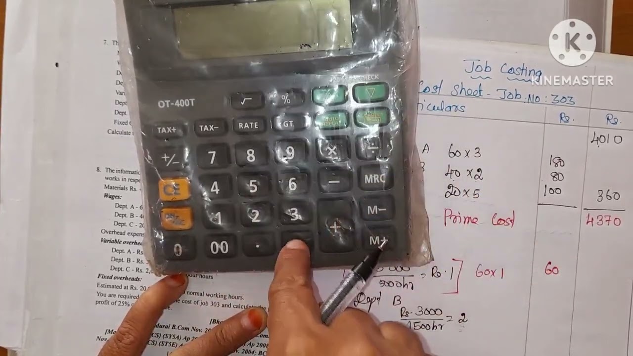 job costing ex.8/calculation of cost sheet for job/ cost accounting academy
