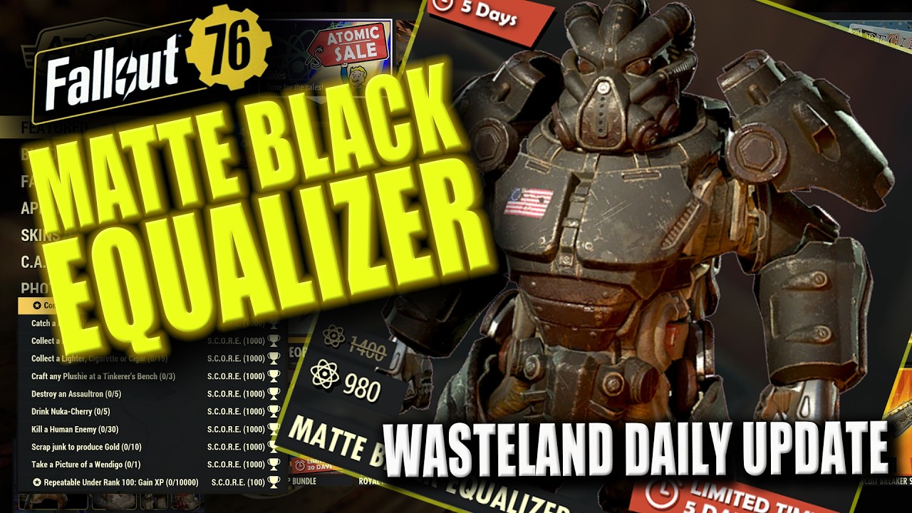 ☢️ Fallout 76 Daily Update | Sep 02 Shop, SCORE & 'Murica Matte Black Power Armor Paint