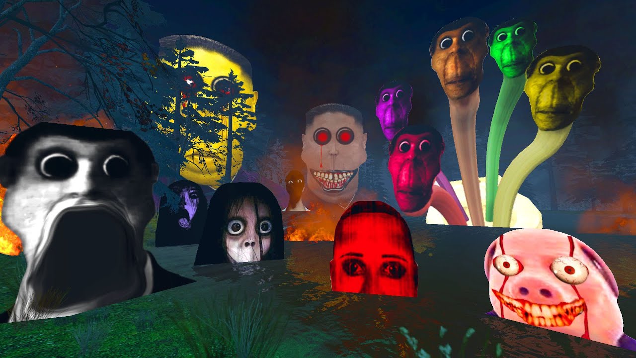 Mysterious Valley!! Obunga, Selene Delgado, John Pork, Skibidi Toilet, Nico's Nextbot Chase GMOD