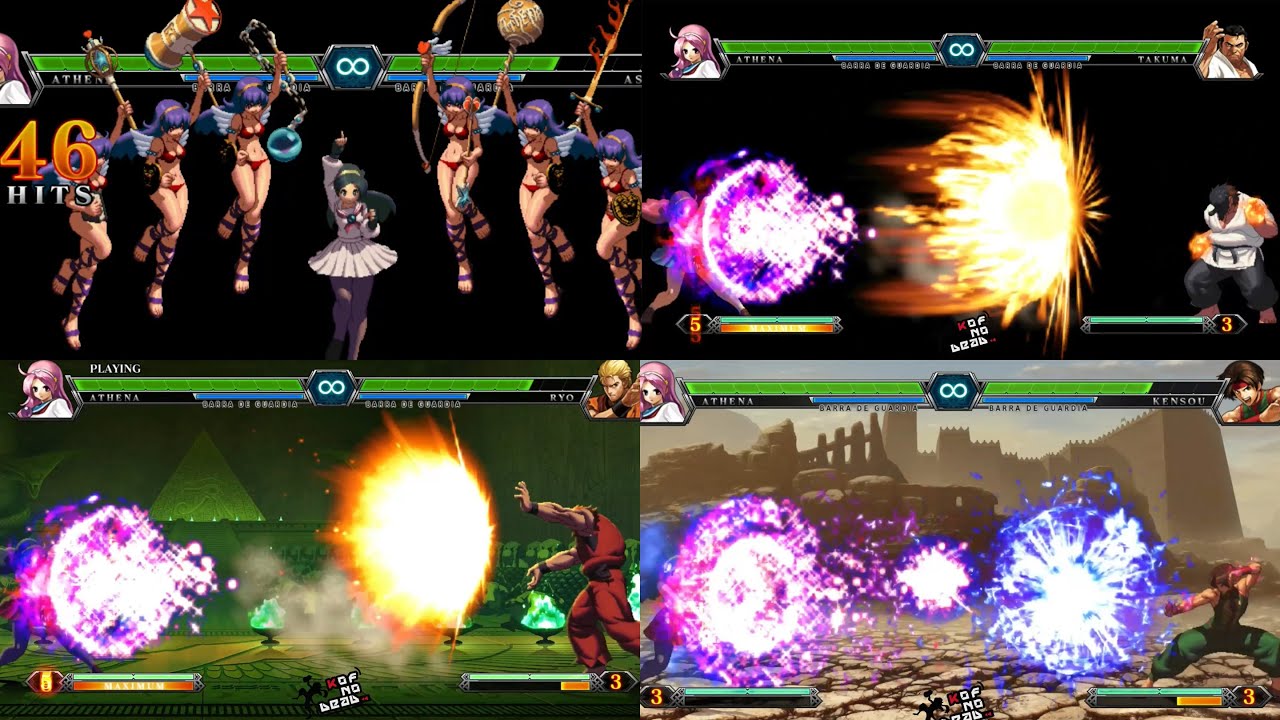 Athena Escudo Regresar Poderes vs Varios personajes KOF XIII
