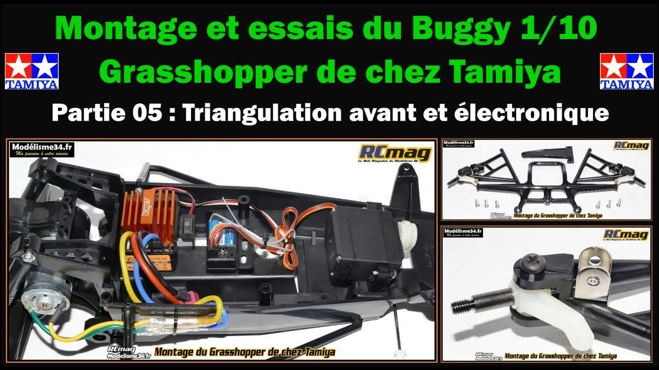 Montage et essais du buggy Grasshopper de chez Tamiya - Partie 05 train avant et électronique