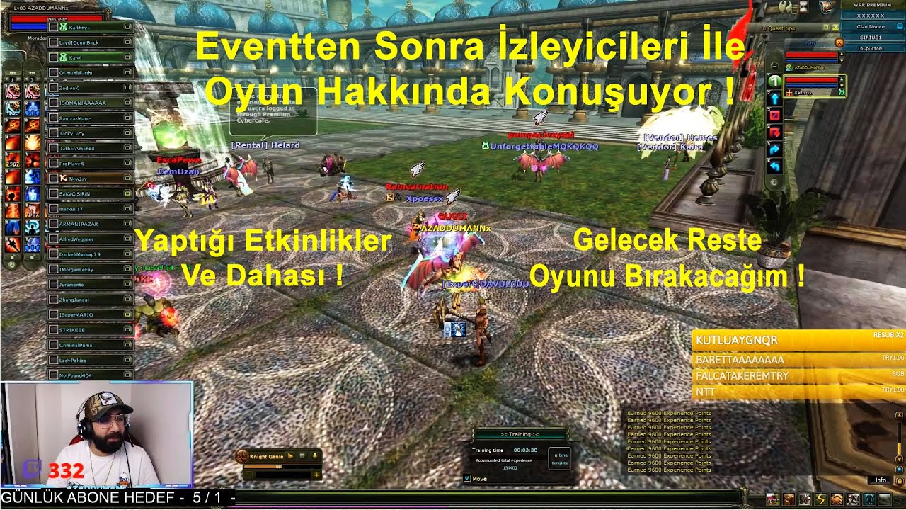 AZADDUMAN - Oyunu Bırakacağını Ve İzleyicileri İle Oyun Hakkında Konuşuyor ! | Knight Online
