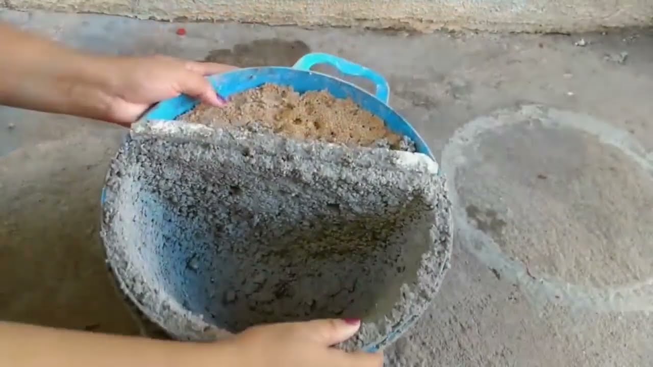 Красивая идея с цементом и пенопластом - DIY Vaso Half Moon for Wall