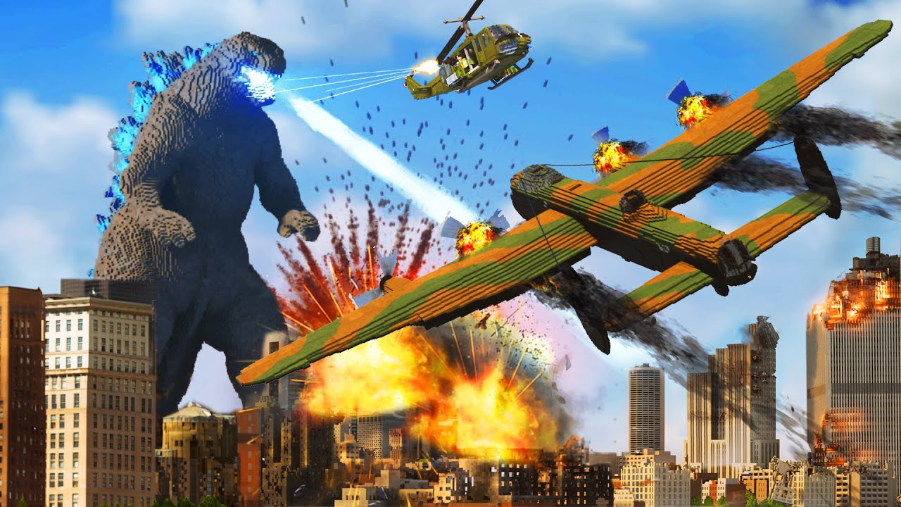 Realistic Plane Bomber/Strafing Run vs GODZILLA 😱 Teardown