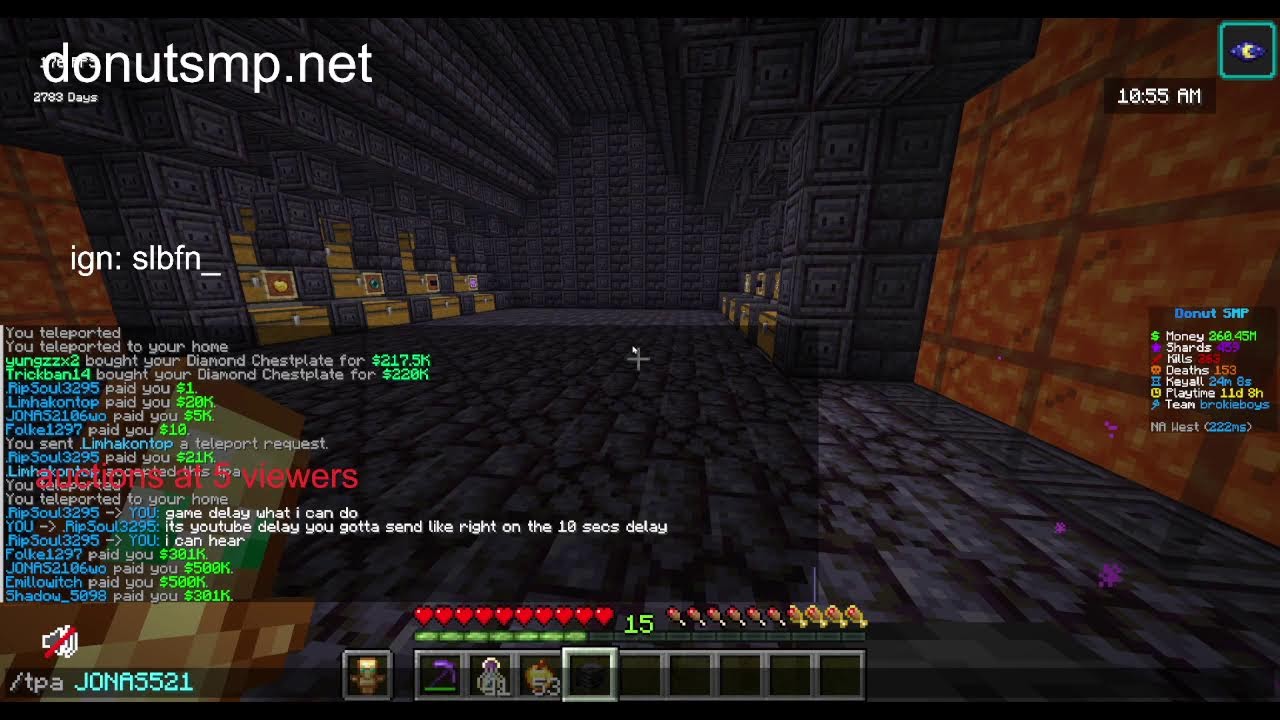 Live on Donut SMP / lootdrop and auctions