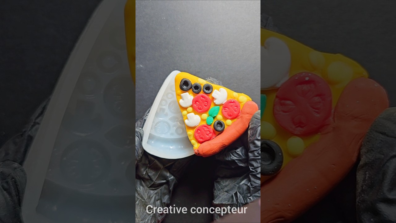 I made Pizza Plasticine clay Art #plasticineart #claycraft #craft #satisfying #shorts #pizza
