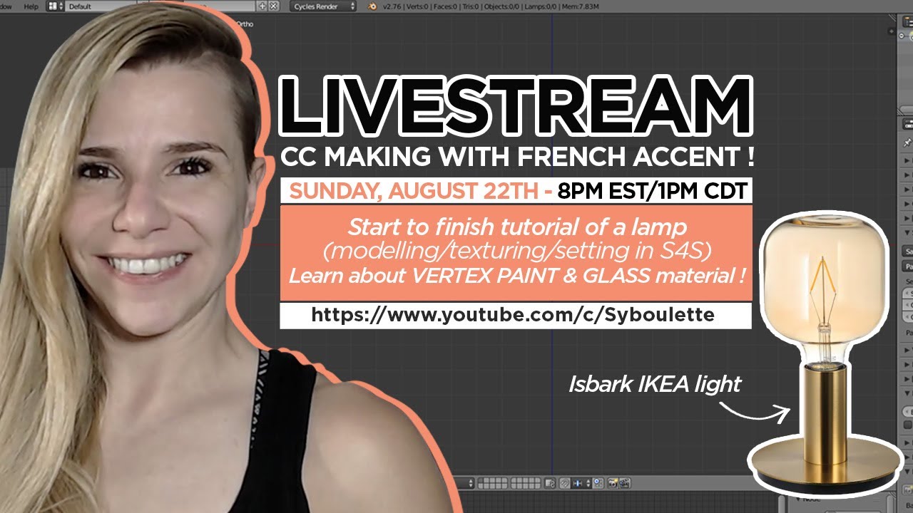 Livestream : Start to finish cc lamp for The sims 4