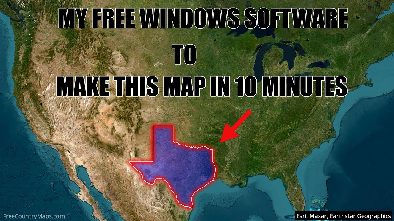 Make a Map for your Video - My Software to Draw a Country, River, Lake. Free Geography Software