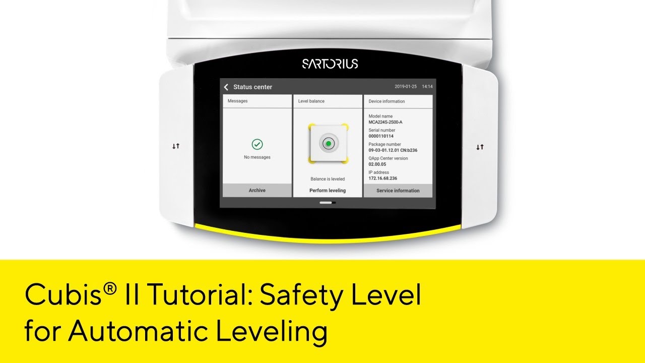 Intern-Leveling Warning on the Cubis&reg; II Lab Balance