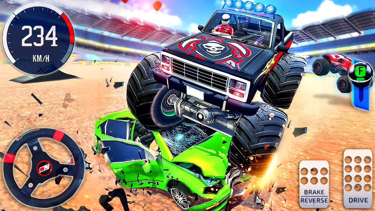 Monster Truck Impossible Mega Stunts 3D - Demolition Derby Truck Crash - Android GamePlay