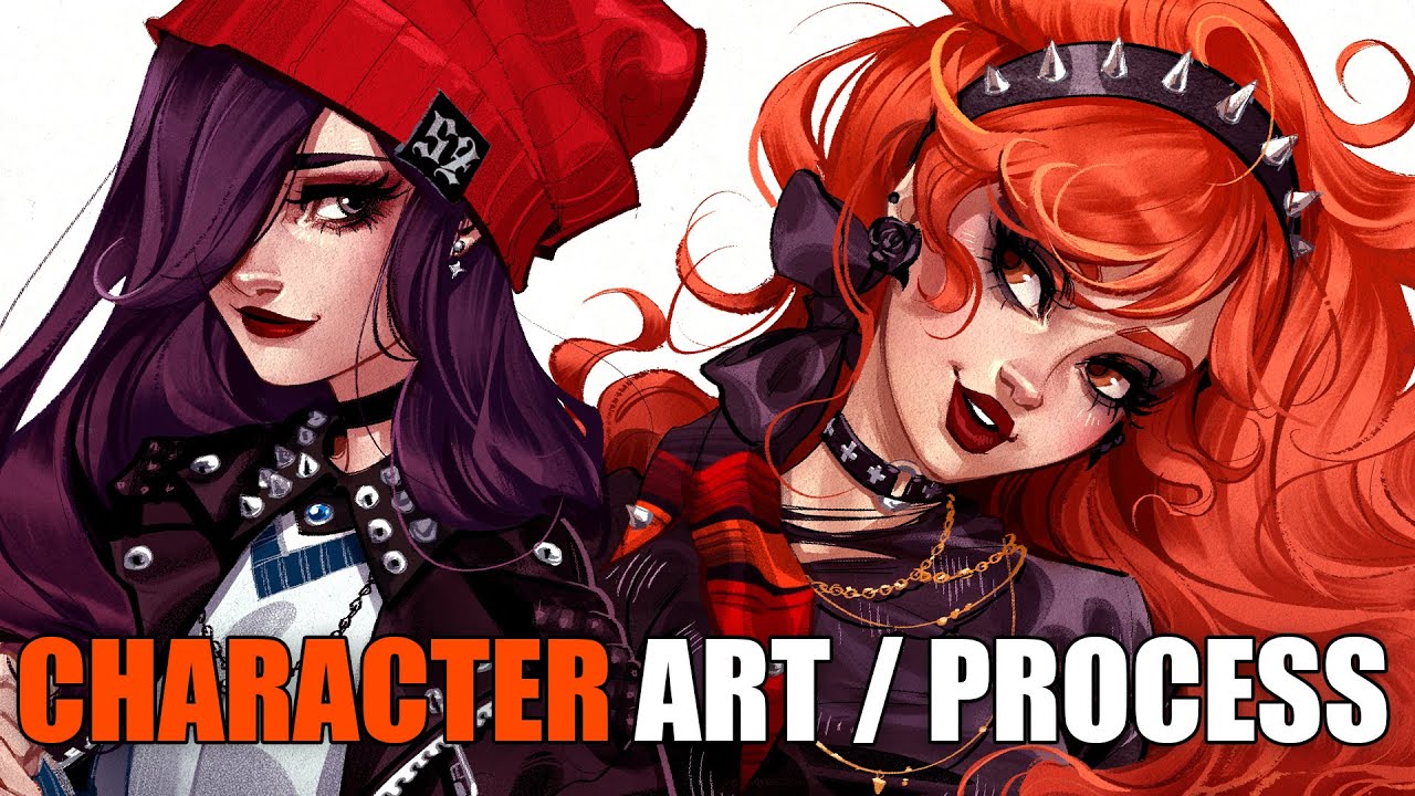 FINDING MY ART STYLE through experimentation // HaeJin and Noelle grunge fashion illustration