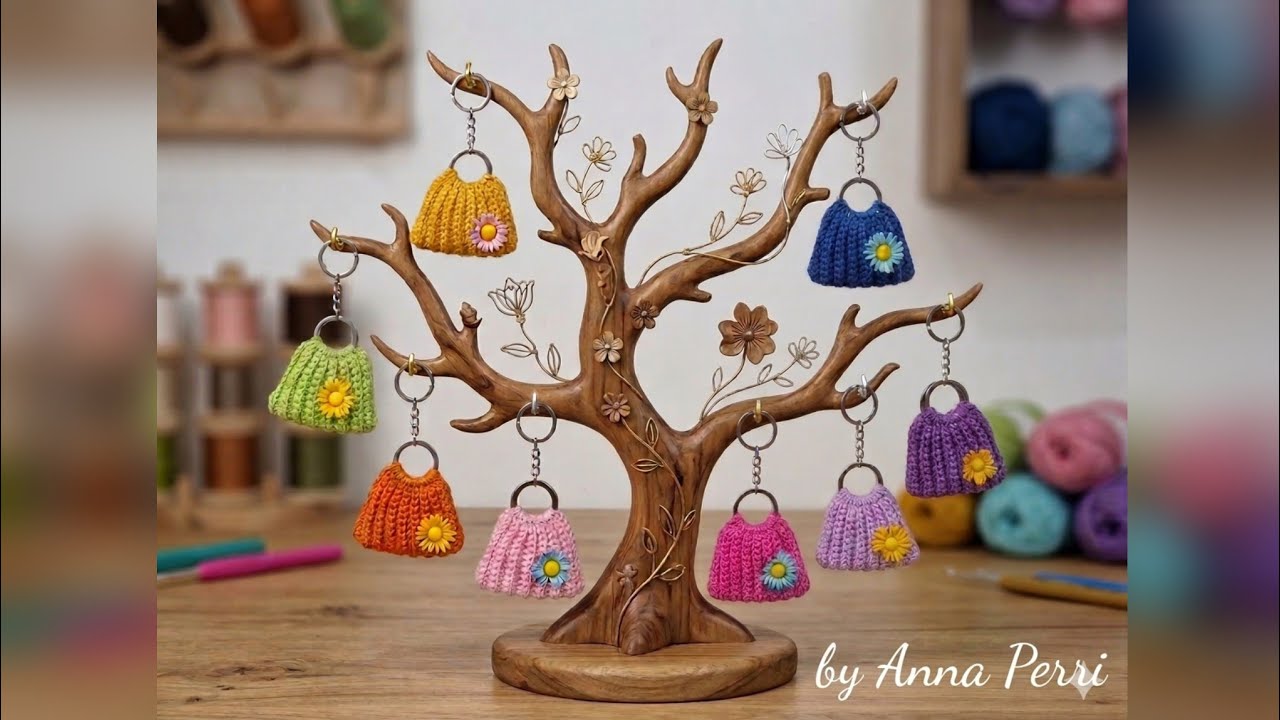 Portachiavi Mini Borsette ( Mini Bag Keychain - Llavero Bolsitas ) By Anna Perri .
